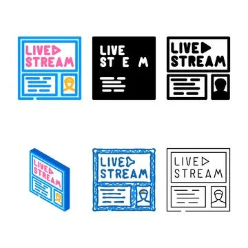 Live streaming color designs icon vector Stock Illustration