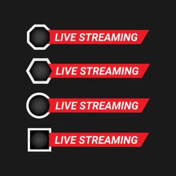 Live streaming design element collection bundle for app and website Stock Illustration