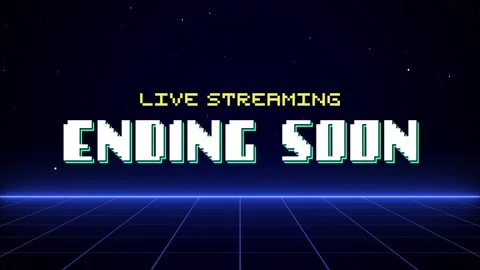 Live Streaming Ending Soon Pixel Style Retro Grid Background Loop Animation Set Stock-Footage 311716876