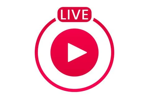 Live streaming icon. Button for broadcasting, livestream or online stream Illustrazione stock