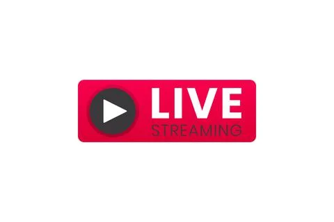 Live streaming icon. Button for broadcasting, livestream or online stream Stock Illustration