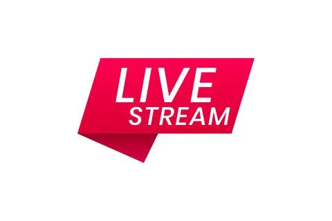 Live streaming icon. Button for broadcasting, livestream or online stream Stock Illustration