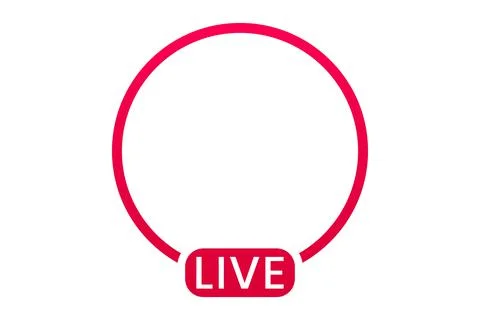 Live streaming icon. Button for broadcasting, livestream or online stream Illustrazione stock