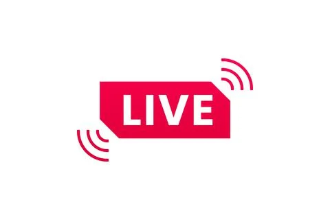 Live streaming icon. Button for broadcasting, livestream or online stream Stock Illustration