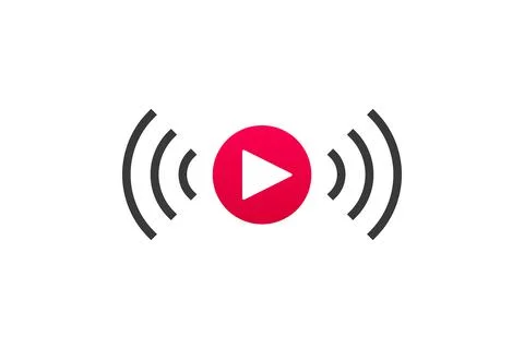 Live streaming icon. Button for broadcasting, livestream or online stream Stock Illustration