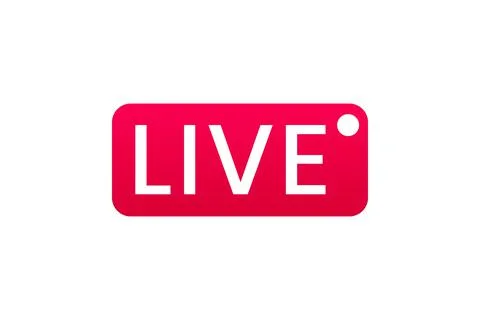 Live streaming icon. Button for broadcasting, livestream or online stream Stock-Illustration