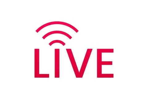 Live streaming icon. Button for broadcasting, livestream or online stream Stock Illustration
