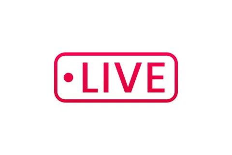 Live streaming icon. Button for broadcasting, livestream or online stream Stock Illustration