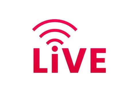 Live streaming icon. Button for broadcasting, livestream or online stream Stock Illustration