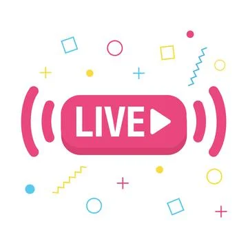 Live streaming icon. Button for broadcasting, livestream or online stream Stock Illustration