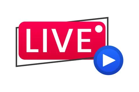 Live streaming icon. Button for broadcasting, livestream or online stream Stock Illustration