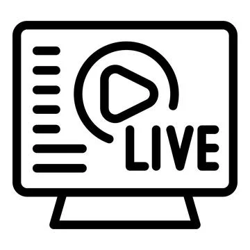 Live streaming icon on computer screen Illustrazione stock