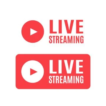 Live Streaming icon. Emblem for broadcasting or online tv stream Stock Illustration