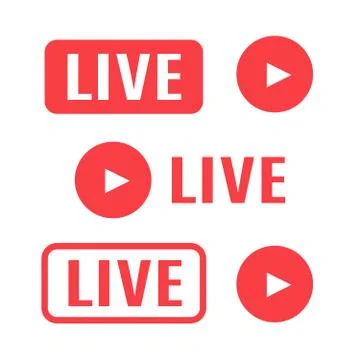 Live Streaming icon. Emblem for broadcasting or online tv stream Stock Illustration