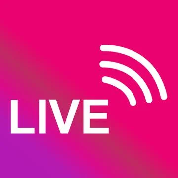Live streaming icon. Modern vector button design isolated on color gradient b Stock Illustration