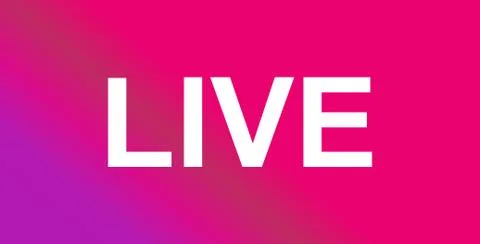 Live streaming icon. Modern vector button design isolated on color gradient b Stock Illustration