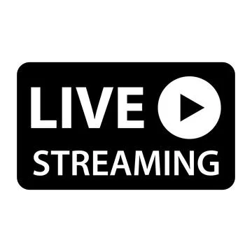 Live streaming icon, stream button digital design, web player vector illustra Illustrazione stock