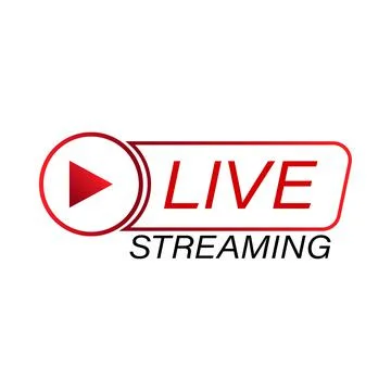 Live streaming icon vector design for the broadcast system. Live streaming ic Illustrazione stock