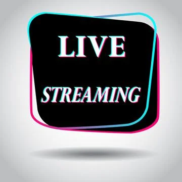 Live streaming icon vector symbol, isolated on white background. Button video Ilustração Stock