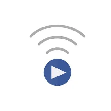 Live Streaming Icon on white background Stock Illustration