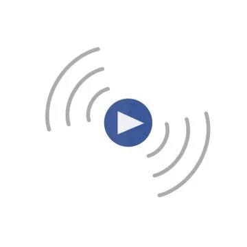 Live Streaming Icon on white background Stock Illustration