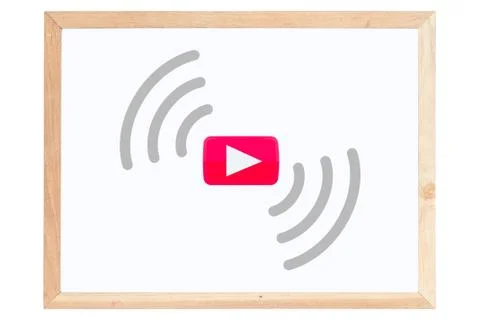 Live Streaming Icon on whiteboard Stock Illustration