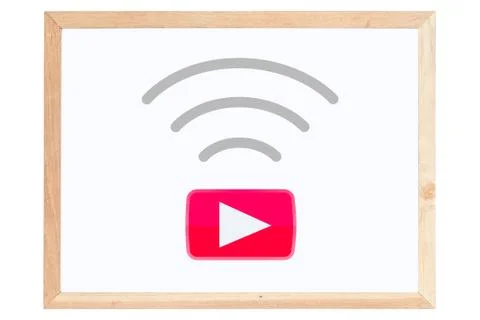Live Streaming Icon on whiteboard Stock Illustration