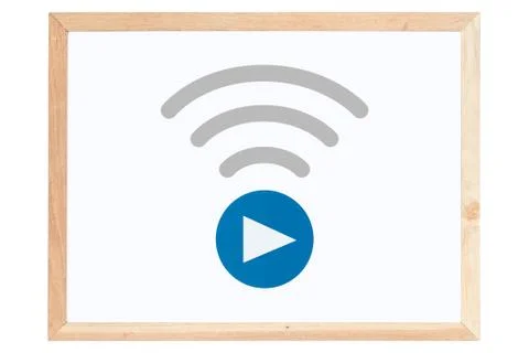 Live Streaming Icon on whiteboard Stock Illustration