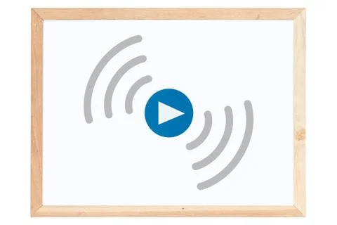 Live Streaming Icon on whiteboard Stock Illustration
