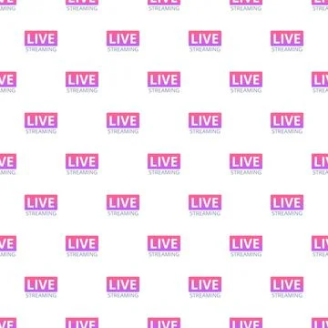 Live streaming indicator pattern for broadcast media background Stock Illustration