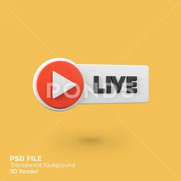 Live streaming isolated 3d render icon illustration PSD 템플릿