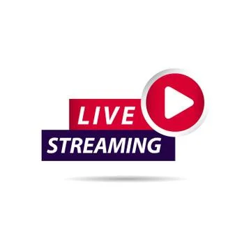 Live Streaming Label Vector Template Design Illustration Stock Illustration