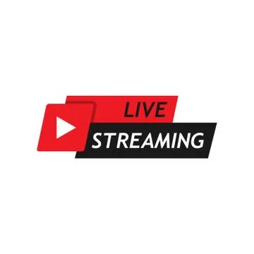 Live streaming logo icon vector design a stylist text square rounded element  Stock Illustration