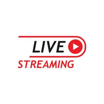 Live streaming logo icon vector design a stylist text square rounded element  Stock Illustration