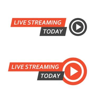 Live streaming logo - play button for online broadcasting, live stream icon Stock Illustration