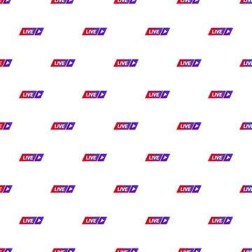 Live streaming media broadcast event seamless pattern Illustrazione stock