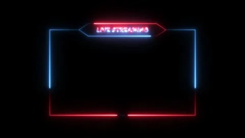 Live streaming neon text frame animation, game live streaming animation Stock Footage 321011964