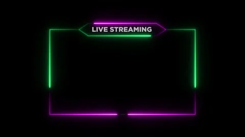 Live streaming neon text frame animation, neon line live streaming animation Stock Footage 321011971