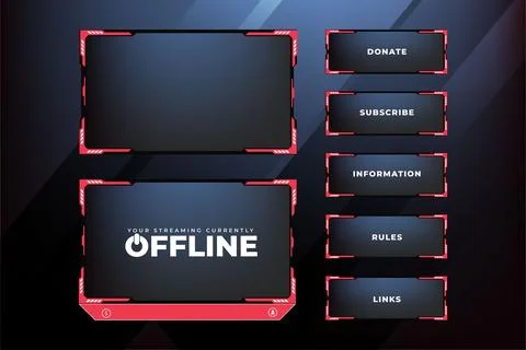 Live streaming overlay design with abstract shapes. Futuristic gaming overl.. Stock Illustration