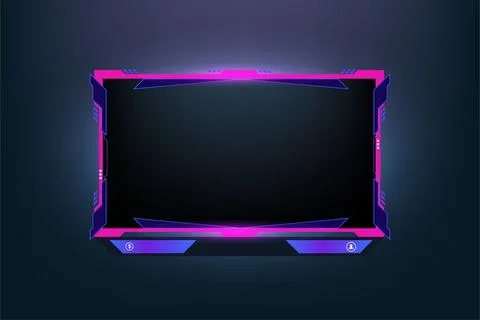 Live streaming overlay vector with girly pink color borders. A futuristic b.. Stock Illustration