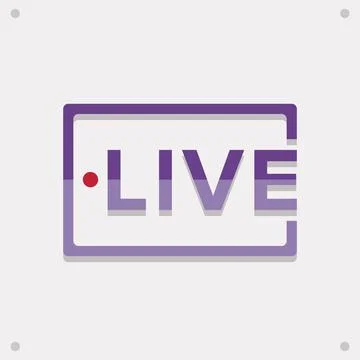 Live streaming purple badge. Vector Stock Illustration