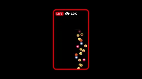Live streaming reactions floating up on a minimalist smartphone screen fram.. Video stock 334157666