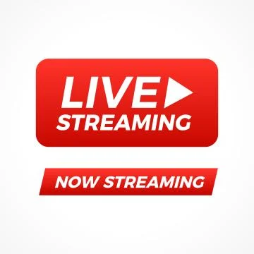 Live Streaming Red Icon. Vector Illustration Stock Illustration