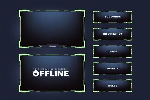 Live streaming screen overlay design. Gaming overlay vector for screen panels Illustrazione stock
