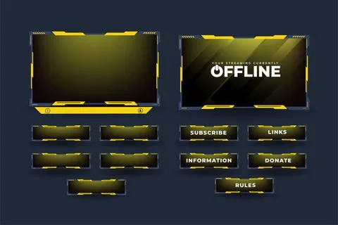 Live streaming screen overlay vector for online gamers. Broadcast streaming o 스톡 일러스트