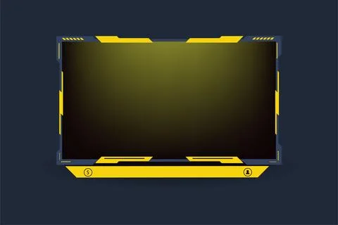 Live streaming screen overlay vector for online gamers. Broadcast streaming.. Illustrazione stock
