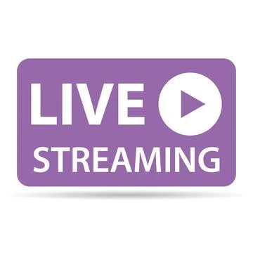 Live streaming shadow icon, stream button digital design, web player vector i Illustrazione stock
