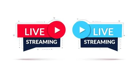 Live streaming sign. Stock Illustration