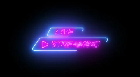 Live streaming signed neon light effect green screen background Stock Footage 278314138