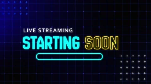 Live Streaming Starting Soon Animation Futuristic Grid Background Vídeos de archivo 312968622